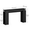 Minimalist Black Floating Console Table – LED Ambient Lighting and Versatile Storage